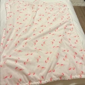 Pink Flamingo Print Blanket